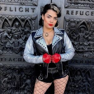 Silver Detailed Jacket with Black Studs, XS